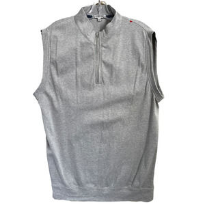 Peter Millar Mens Activewear Pullover Golf Vest 1/4 Zip Sleeveless Size L Gray